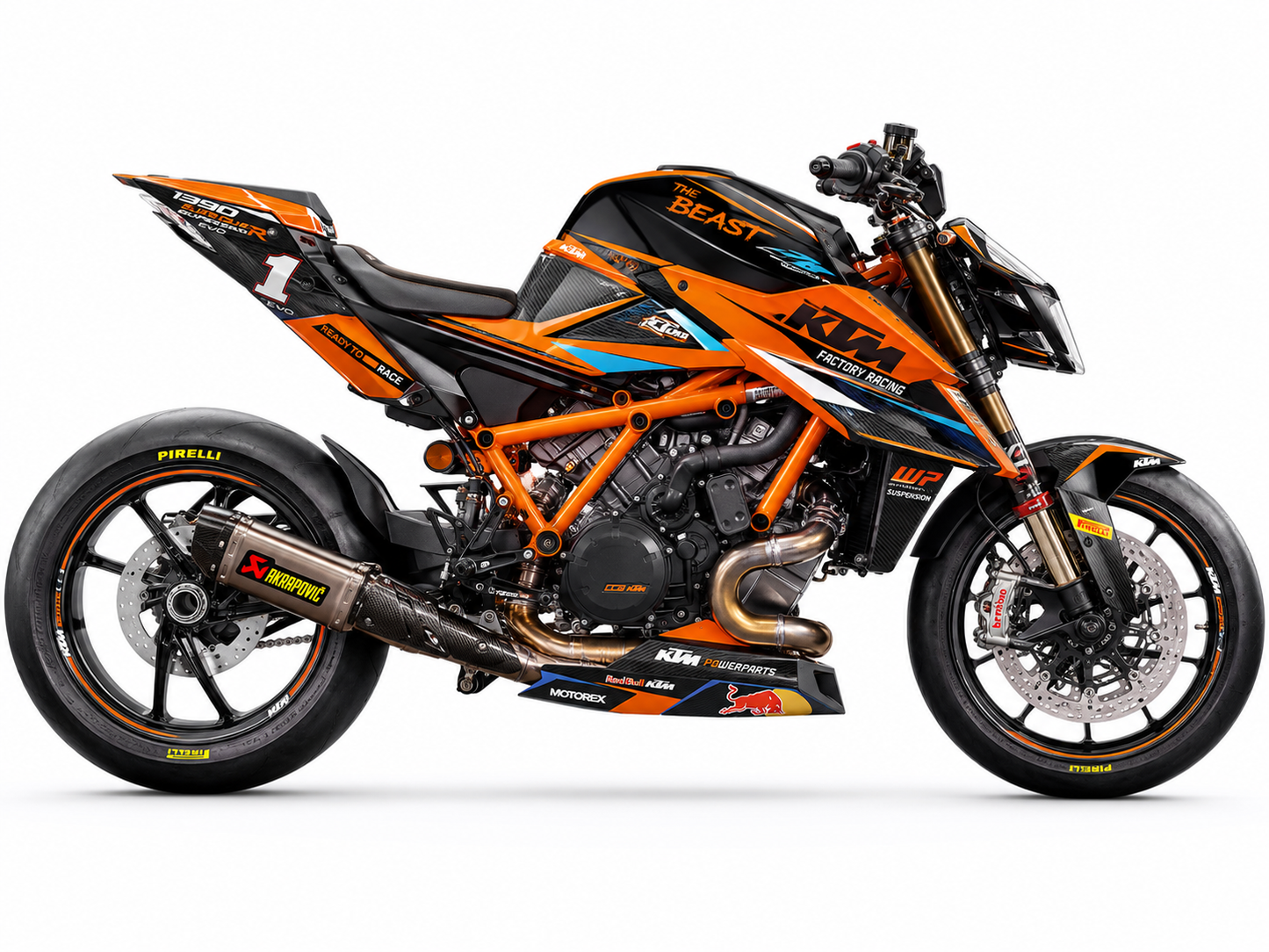 KTM 1390 Super Duke R EVO Dekor-Kit Orange Racing Motorrad Aufkleber Vinyl Folierung 2024-2026 Deutschland