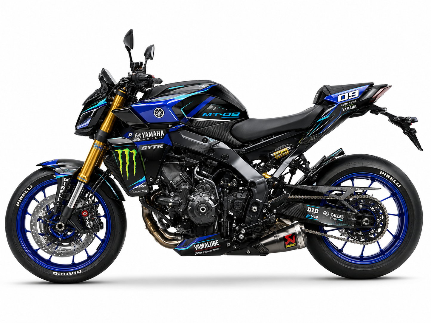 Yamaha MT-09 Dekor-Kit Dark Side Japan Motorrad Aufkleber Vinyl Folierung 2017-2020, 2021-2023, 2024-2026 Deutschland