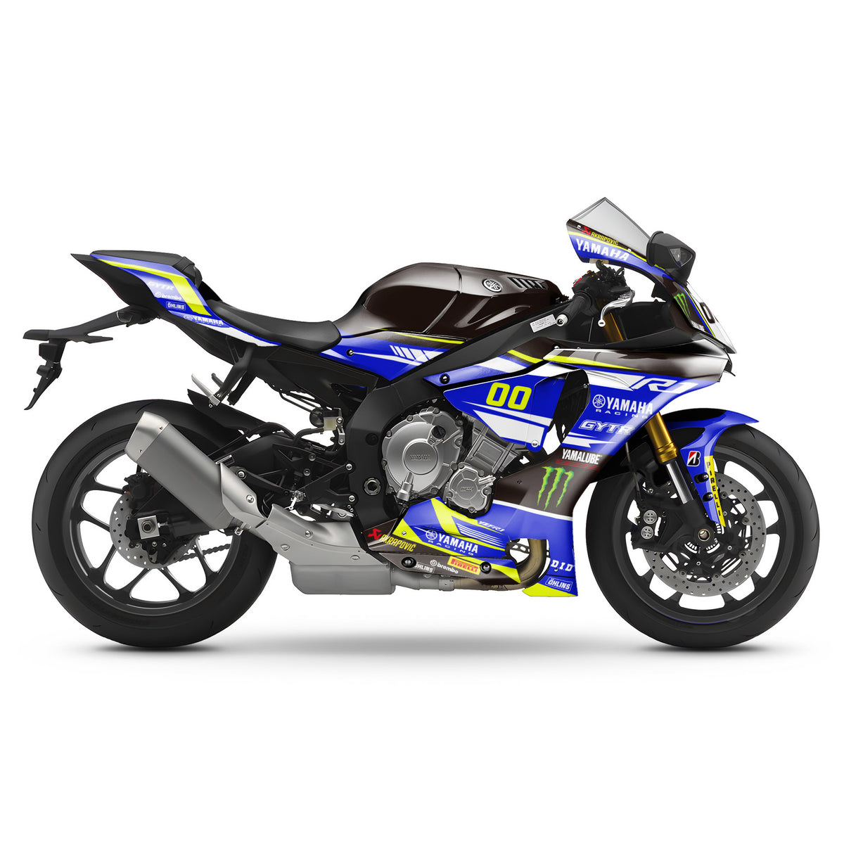 Yamaha R1 Dekor »Race Blu« – Motorrad Aufkleber, Sticker & Folierung