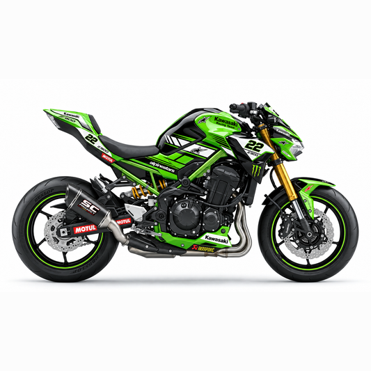 Kawasaki Z900 Dekor »KRT Superbike Lime Black« – Motorrad Aufkleber, Sticker & Folierung