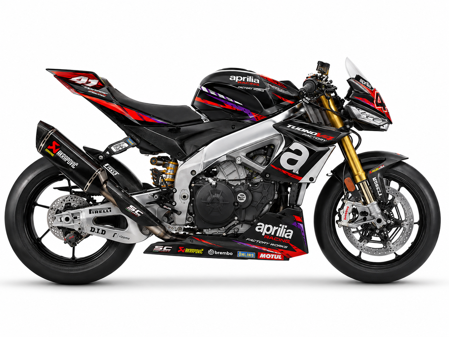 Aprilia Tuono V4 Factory Dekor-Kit Racing Motorrad Aufkleber Vinyl Folierung 2021-2024, 2025-2026 Deutschland