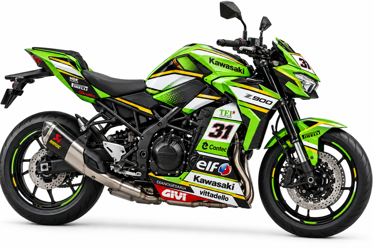 Kawasaki Z900 Dekor Garrett Gerloff 2025 – Motorrad Aufkleber für 2017–2019, 2020–2024 und 2025–2026