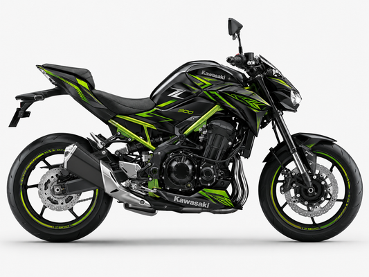 Kawasaki Z900 Dekor-Kit Black Green BOC 2003 Motorrad Aufkleber Vinyl Folierung 2017-2019, 2020-2024, 2025-2026 Deutsch…