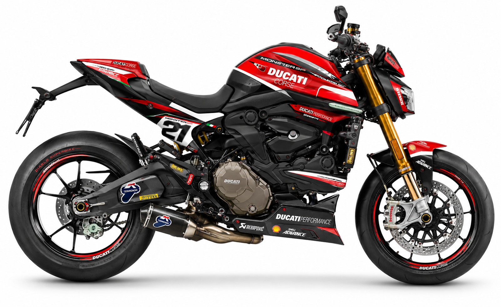 Ducati Monster SP Dekor-Kit Corse Streetfighter Motorrad Aufkleber Vinyl Folierung 2023-2025 Deutschland