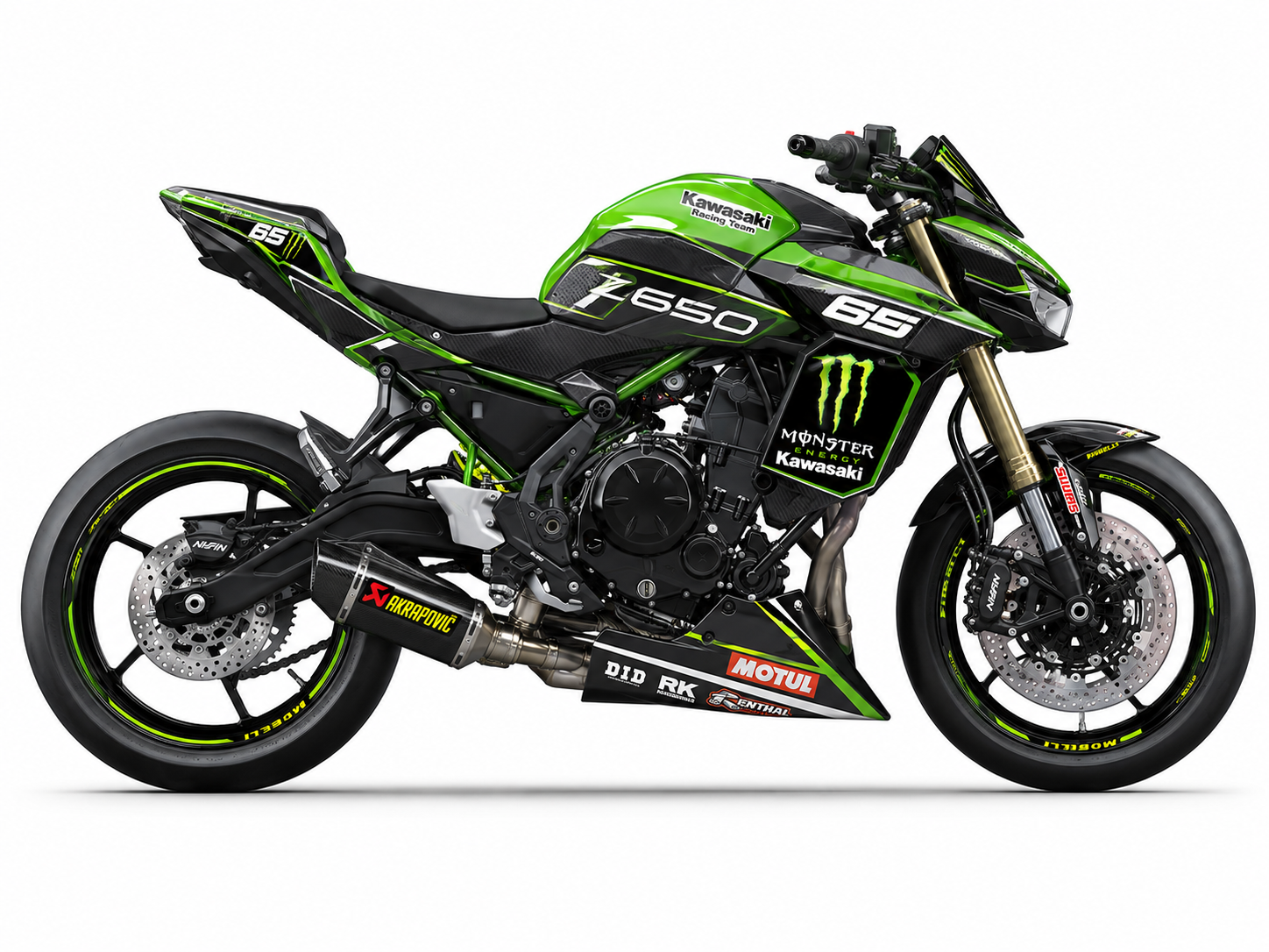 Kawasaki Z650 Dekor-Kit Kompakt Streetfighter Motorrad Aufkleber Vinyl Folierung 2017-2019, 2020-2022, 2023-2026 Deutsc…
