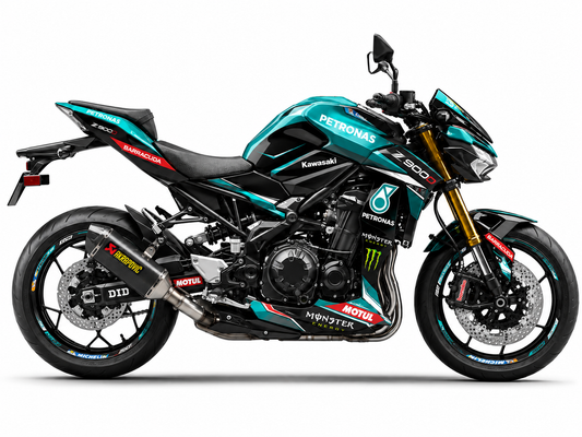 Kawasaki Z900 Dekor »Petronas Teal Evo« Motorrad Aufkleber Vinyl Folierung 2017-2019, 2020-2024, 2025-2026 Deutschland