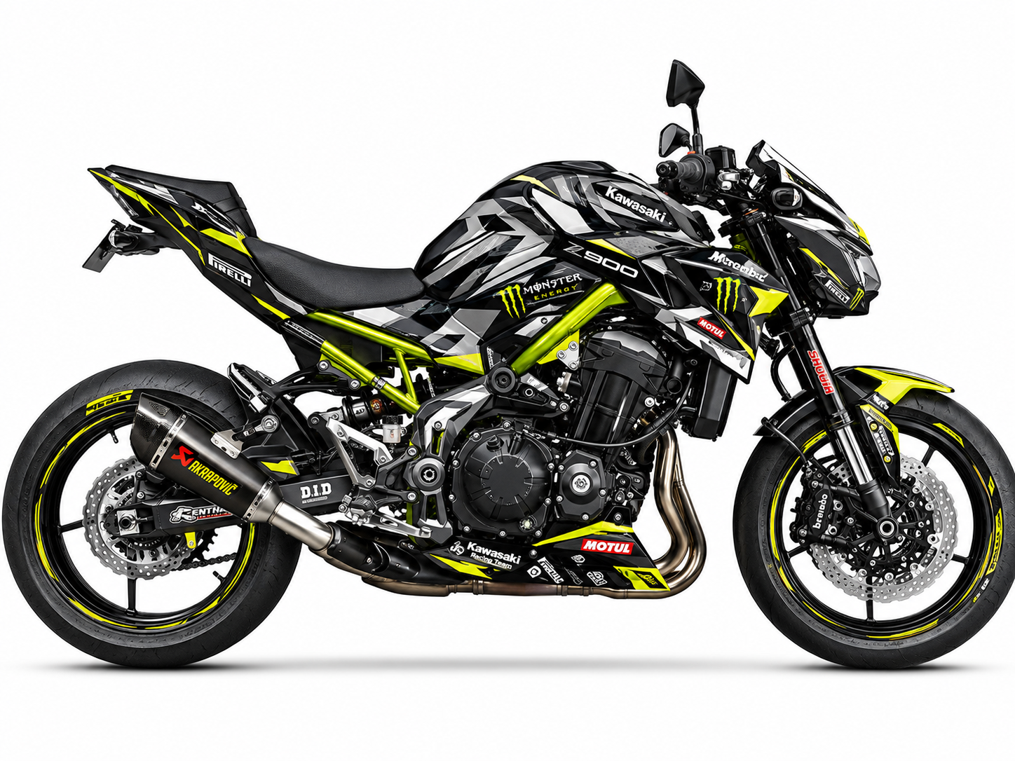 Kawasaki Z900 Dekor »Neon Camo Evo« Motorrad Aufkleber Vinyl Folierung 2017-2019, 2020-2024, 2025-2026 Deutschland