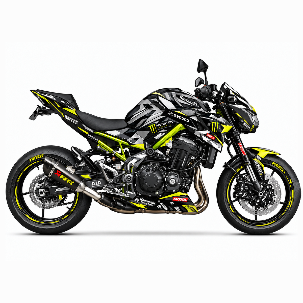 Kawasaki Z900 Dekor »Neon Camo Evo« – Motorrad Aufkleber, Sticker & Folierung