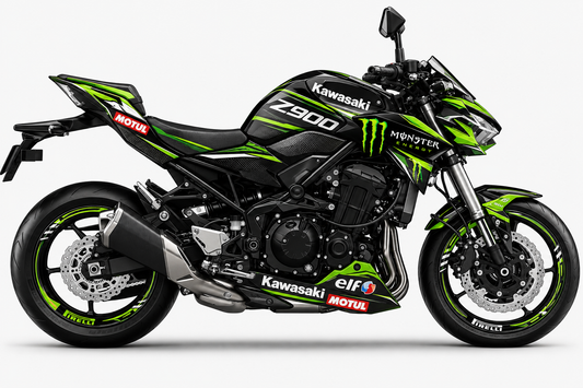 Kawasaki Z900 Dekor »Neon Camo Pro« Motorrad Aufkleber Vinyl Folierung 2017-2019, 2020-2024, 2025-2026 Deutschland