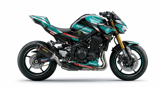 Kawasaki Z900 Dekor-Kit Petronas Teal Racing Motorrad Aufkleber Vinyl Folierung 2017-2019, 2020-2024, 2025-2026 Deutschland