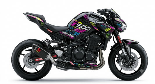 Kawasaki Z900 Dekor-Kit Neo Graffiti Night Motorrad Aufkleber Vinyl Folierung 2017-2019, 2020-2024, 2025-2026 Deutschland