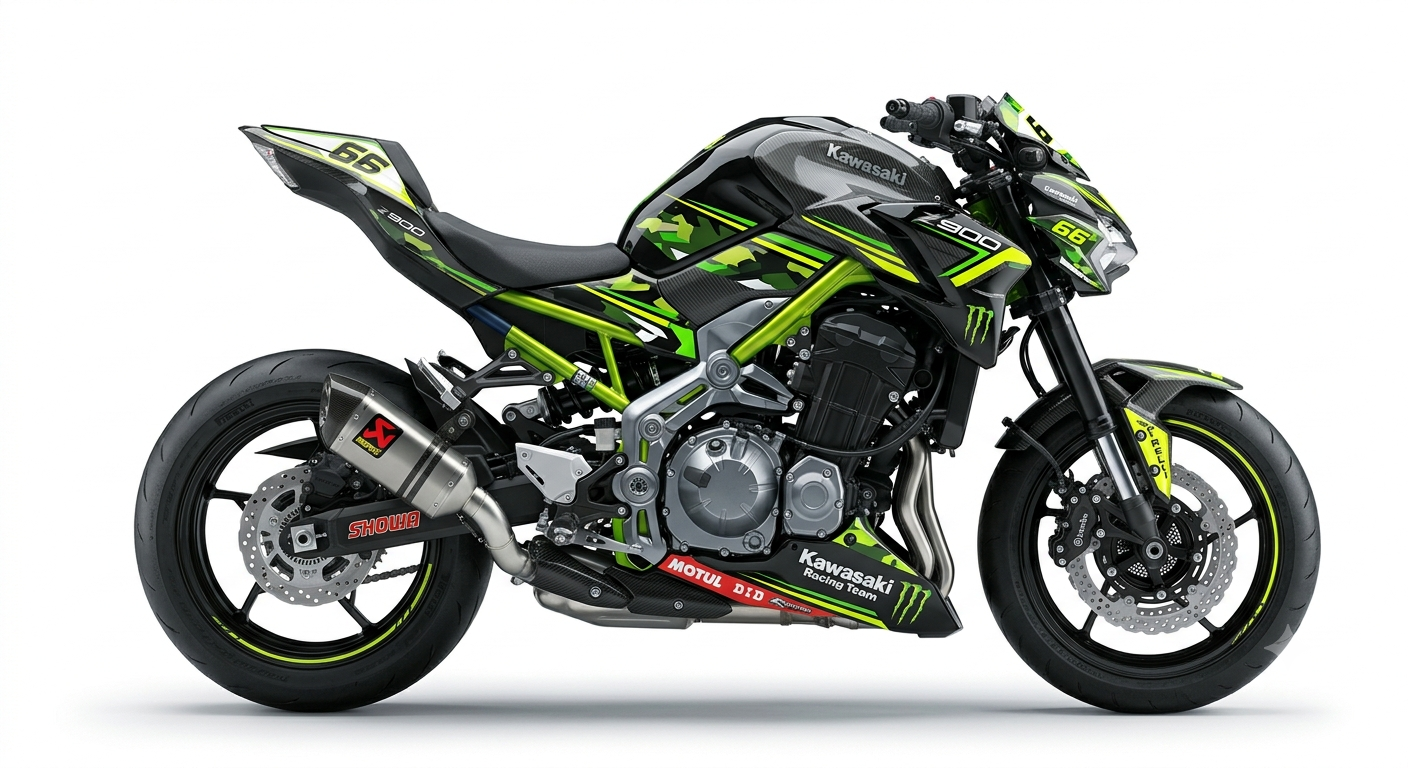Kawasaki Z900 Dekor-Kit Ztyle Neon Motorrad Aufkleber Vinyl Folierung 2017-2019, 2020-2024, 2025-2026 Deutschland