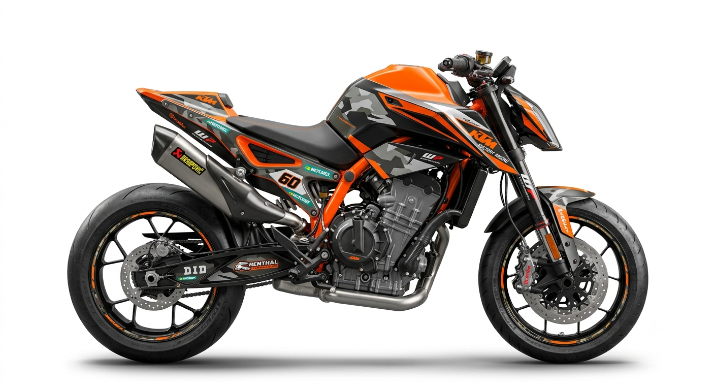 KTM 890 Duke R Dekor-Kit Orange Combat Motorrad Aufkleber Vinyl Folierung 2020-2023 Deutschland