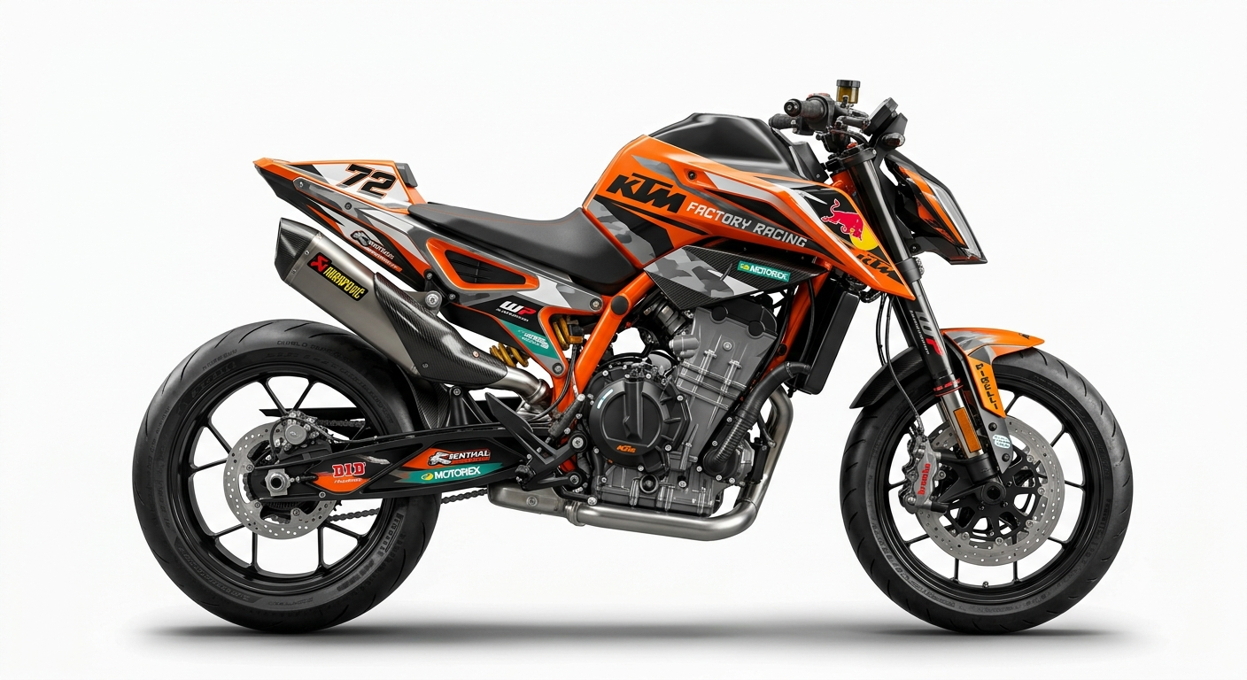 KTM Duke 790/890 Dekor-Kit Orange Pro Motorrad Aufkleber Vinyl Folierung 790: 2018-2020, 890: 2021-2023 Deutschland