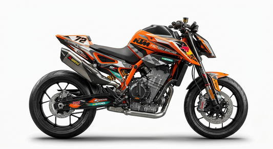 KTM Duke 790/890 Dekor-Kit Orange Pro Motorrad Aufkleber Vinyl Folierung 790: 2018-2020, 890: 2021-2023 Deutschland