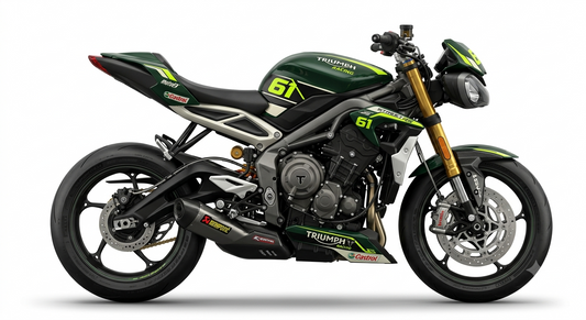 Triumph Street Triple 765 RS Dekor-Kit British Neon Motorrad Aufkleber Vinyl Folierung 2023-2026 Deutschland