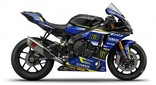 Yamaha R1 Dekor »Race Blu« – Motorrad Aufkleber, Sticker & Folierung