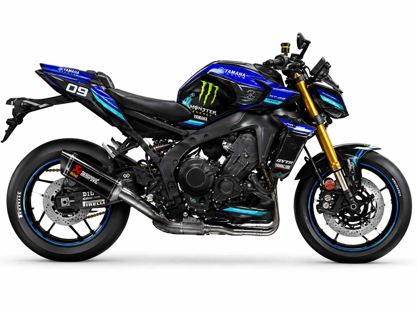 Yamaha MT-09 Dekor-Kit Dark Side Japan Motorrad Aufkleber Vinyl Folierung 2017-2020, 2021-2023, 2024-2026 Deutschland