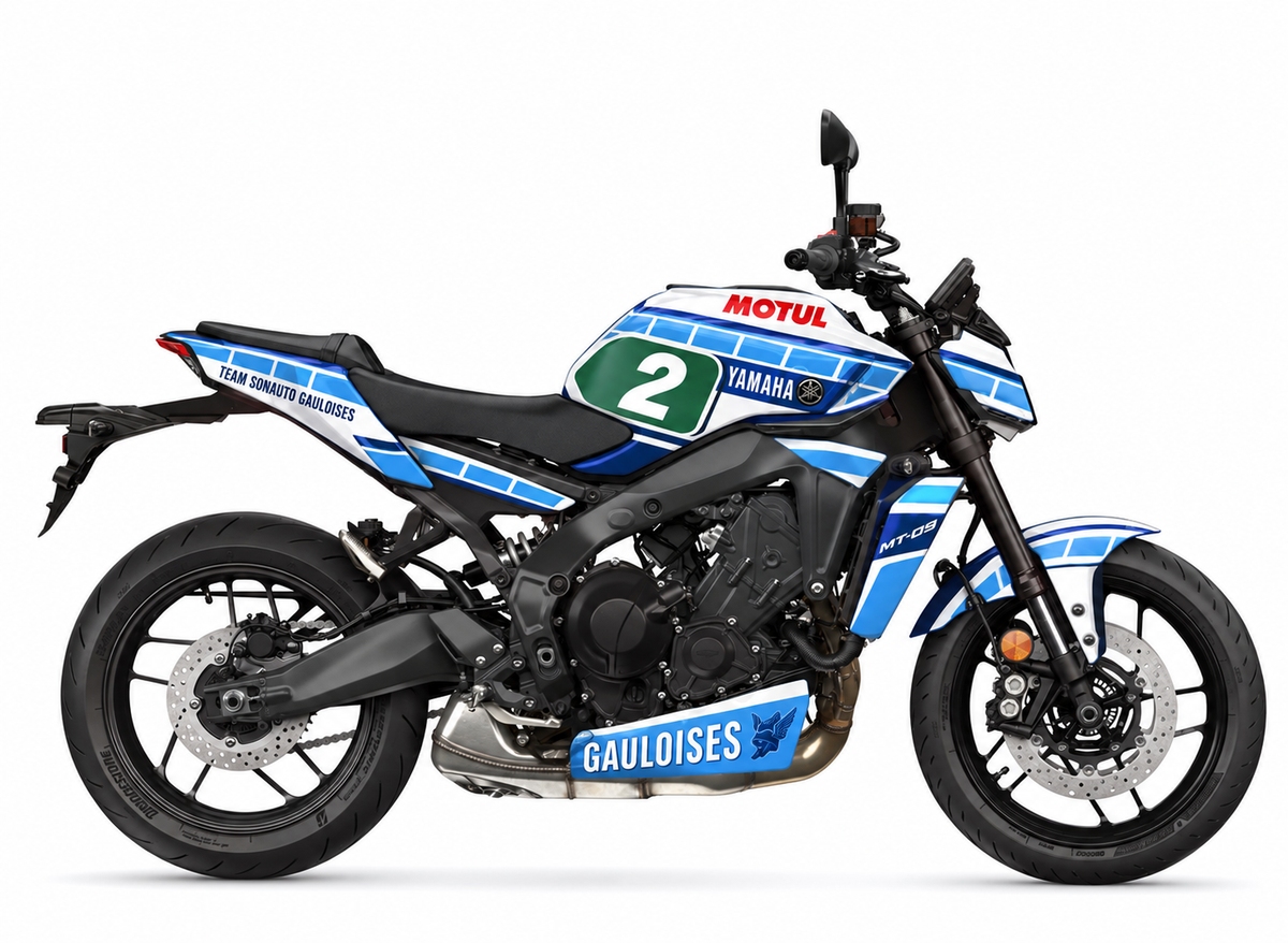 Yamaha MT-09 Dekor Christian Sarron – TZ250 1984 – Motorrad Aufkleber