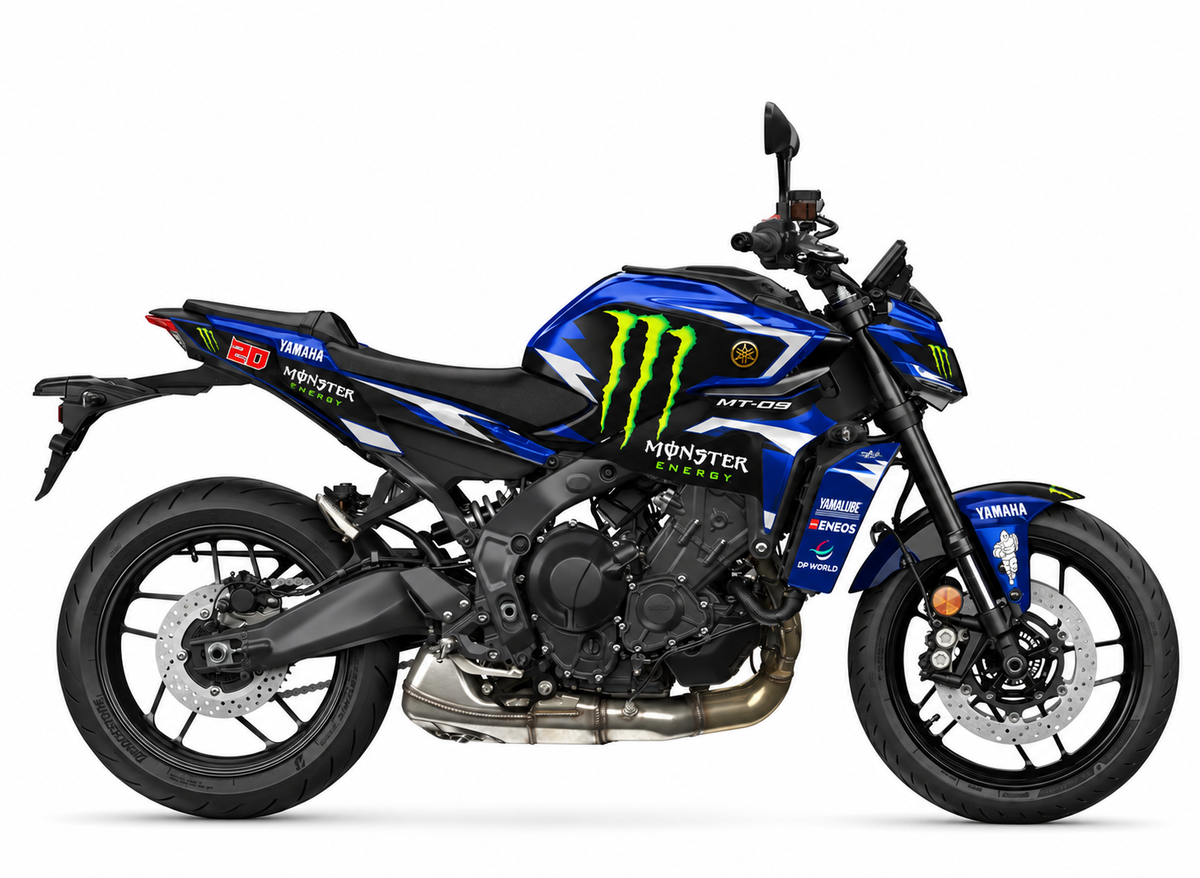 Yamaha MT-09 Dekor Fabio Quartararo – Monster Energy Yamaha MotoGP 2025-2026 – Motorrad Aufkleber