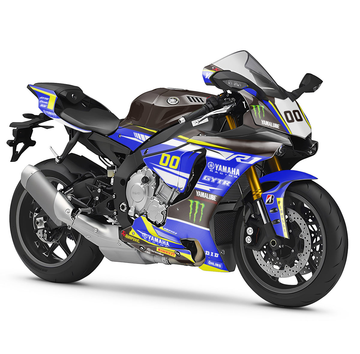 Yamaha R1 Dekor »Race Blu« – Motorrad Aufkleber, Sticker & Folierung
